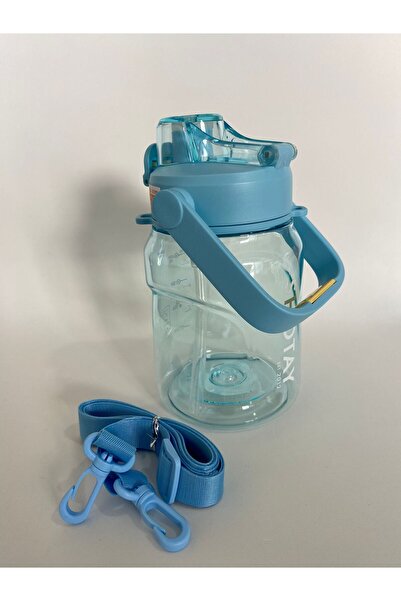 Shotay ST-7313 Pipetli Askılı Tritan Matara 1000 ml Mavi