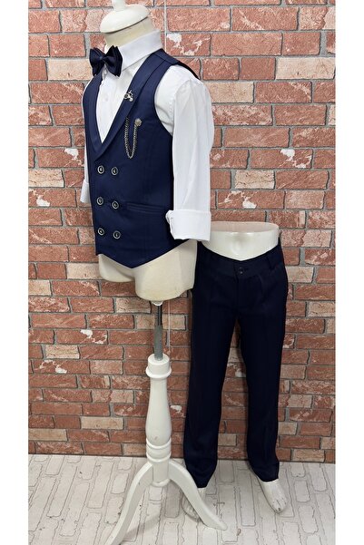 HAYTA Çocuk Yelek Takım Gömlekli Set 0-1yaş - 14yaş Silver Lacivert