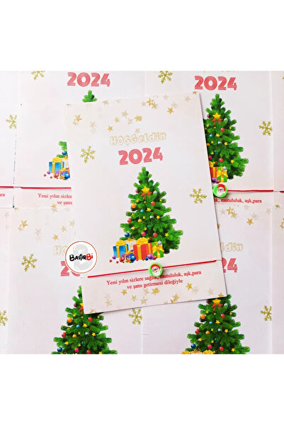 BastirBi Yılbaşı Yeni Yıl Hediyesi Noel Baba Bileklik 30 Adet