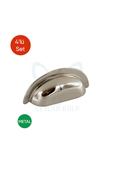 CEYLAN KULP 4'lü 32 MM Krom İstiridye Kulp Mobilya Dolap Çekmece Kulpu