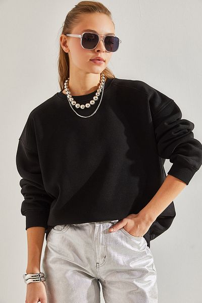 Bianco Lucci Damen-Sweatshirt mit drei Fäden in Übergröße