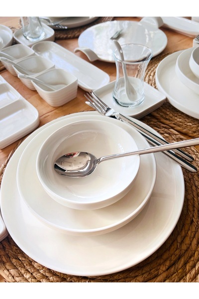 CASA DE BELLA Sade Modern 24 Parça Porselen Yemek Takımı