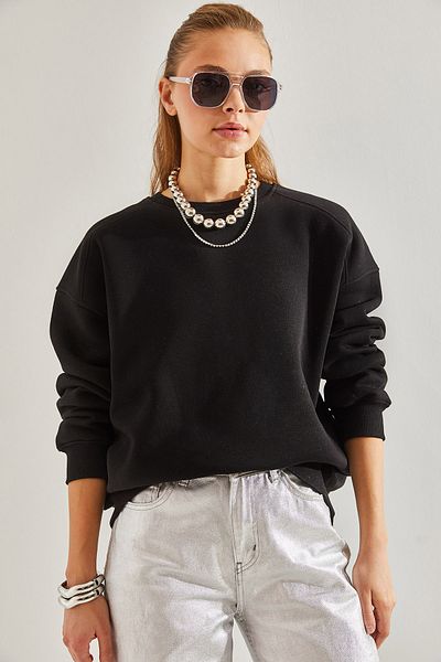 Bianco Lucci Damen-Sweatshirt mit drei Fäden in Übergröße