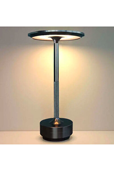 asua Şarjlı Dokunmatik Metal LED Restoran Bar Masa Lambası Yemek Masası Ambia...