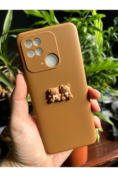 Tria حافظة هاتف من السيليكون بتصميم دمية دب مخملية متوافقة مع هاتف Xiaomi Red...