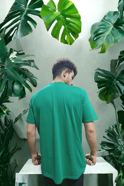 Aka V-neck Short Sleeve Green T-shirt