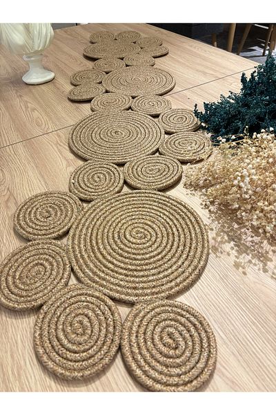 MaVaux Saturn Runner Natural Jute, Μοτίβο, Ψάθινο, American Service, Τραπέζι, Κάλυμμα Τραπεζιού σαλονιού Runner 30x125