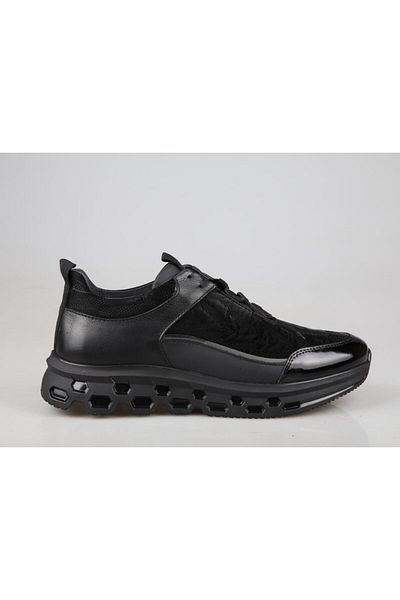MARCOMEN 16202 Ανδρικά παπούτσια casual από γνήσιο δέρμα μαύρο λουστρίνι