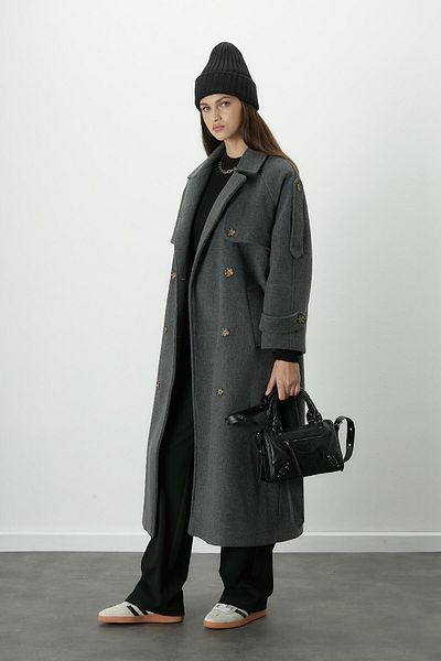 Manuka PREMIUM STAMP TRENCHCOAT ANTHRAZIT