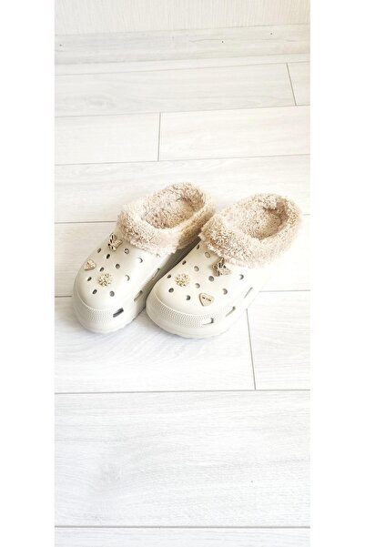 AkınalBella Κομψές παντόφλες Doctor Nurse Chef με γούνα στο εσωτερικό και πέτρες