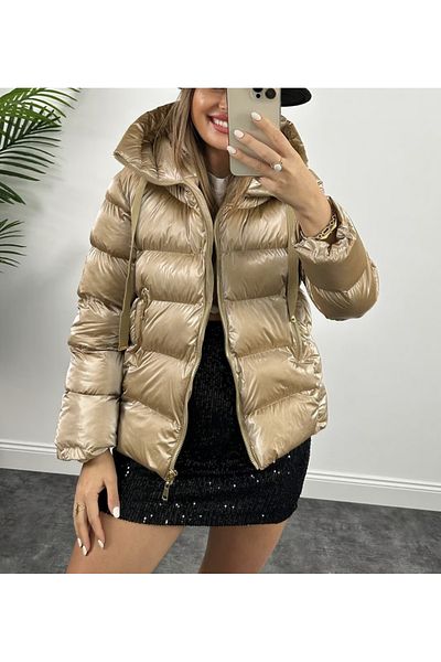 pembekurdelem Shiny Puffer Coat Stone