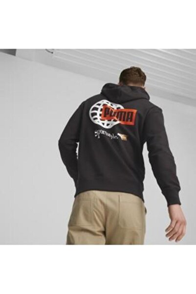 Puma Φούτερ με κουκούλα CLASSICS BRAND LOVE TR PUMA Μαύρο