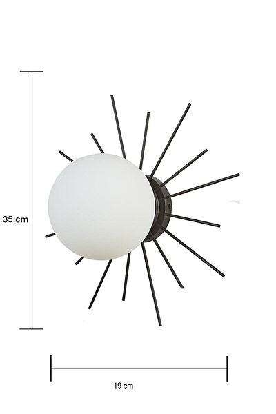 Bozyaka Aydınlatma Solar Decorative Metal Wall Sconce Black Body Modern Indoor
