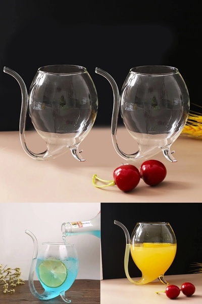 Tilbe Home Retro Straw Style Cup Flute Decor Cold Hot Soft Drink Cocktail Cup Durable Glass Cup