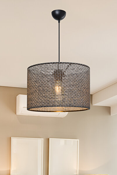 EFLIGHTDESIGN Siyah Desenli sarkıt avize silindir modern şık lamba