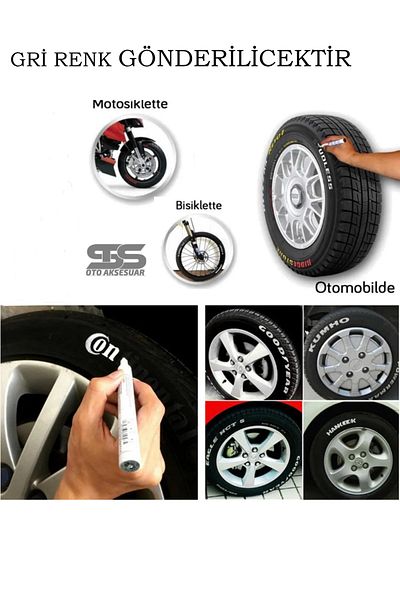Adil Baba Paint Marker Car Paint Pen For All Surfaces Car Oil Paint Mark Pen Gray Color 1 Piece