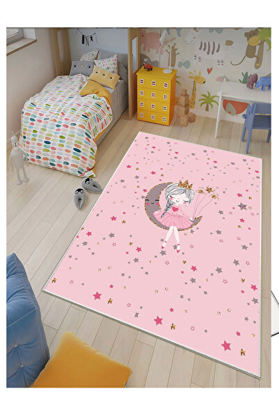 STY Home Kız Çocuk Oyun Halısı Kaymaz Makinede Yıkanabilir Eğitici Bebek Ve Ç...