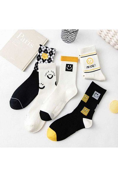 WORTHY SOCKS 5 чифта унисекс памучни чорапи за тенис, различни цветове