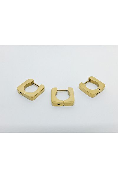RAHAN TAKI Stainless Steel and 316L Steel - Gold 3-Piece U Model Earrings
