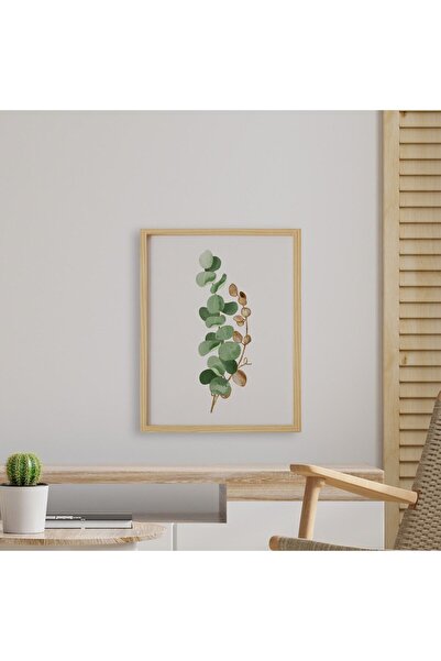 Ayışığı Dizayn Bohemian-Ocaliptus Leaf1 - Set de pictură unică cu cadru din l...