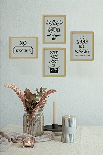 Ayışığı Dizayn Motivacija Set za pisanje i slikanje sa 4 dela u prirodnom drv...