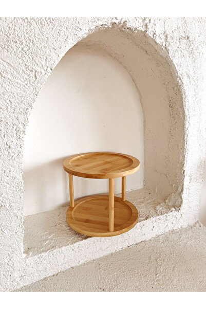 KaiHome حامل دوار من الخيزران/حامل رف توابل من طبقتين