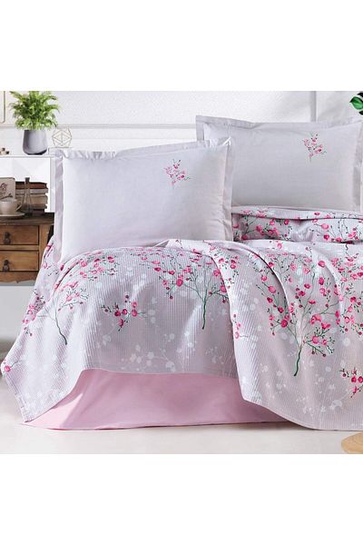 ŞENER HOME Single Cotton Ranforce Pique Set Pink