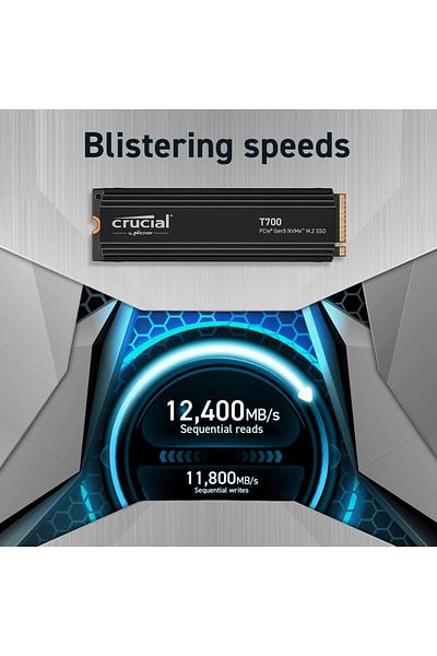Crucial SSD Crucial T700, 4TB, PCI Express 5.0 x4, NVMe 2.0