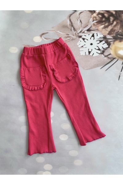 Mini Kids Baby Kız Bebek Önden Cepli Fitilli Pamuklu Tayt