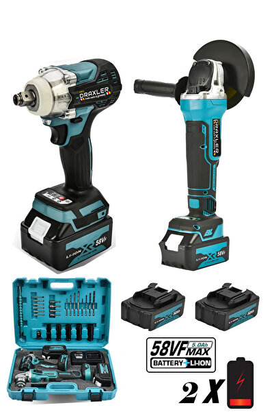 Pro Draxler Alman 2 Li Set Şarjlı Taşlama Şarjlı Somun Sıkma Sökme Set Hediyeli
