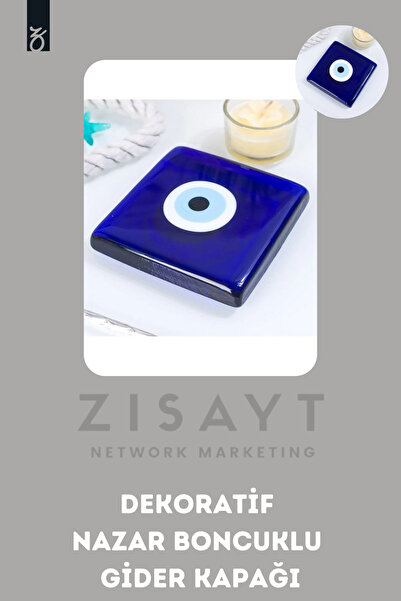 Genel Markalar Nazar Boncuklu Gider Kapağı, Cam Banyo Gider Kapağı, Nazar Bon...