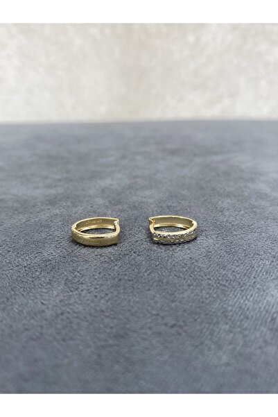 ARSLANTAŞ 1989 14 AYAR ALTIN ÇİFT REKLİ KALEMLİ J KÜPE