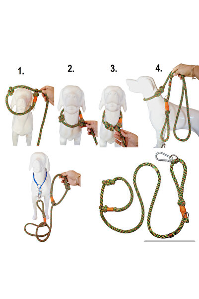 VSLT HANDMADE Köpek Kayışı Ve Boğma Eğitim Tasma Tek Ip Üzerinde (orta Irk Içindir)