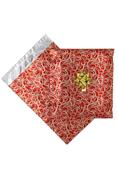 reprodesign 30X45 Luxury Red Patterned Metalized Gift Package 10 Pieces