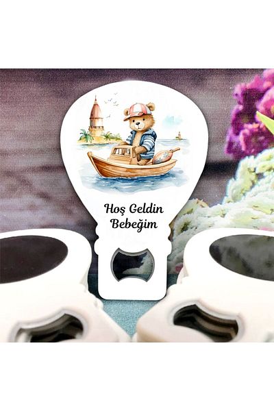 Ege ajans 10 baby balloon opener magnets (with card and gelatin)