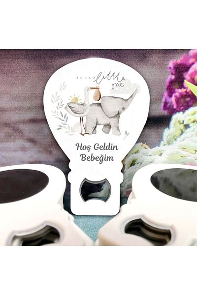 Ege ajans 10 baby balloon opener magnets (with card and gelatin)