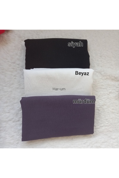 Trablus موديل شال حجاب جاز قطني للسيدات - مجموعة من 3 قطع باللون الأسود والبر...