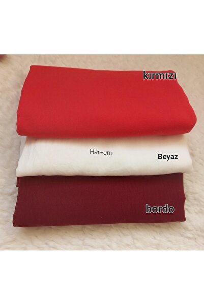 Trablus موديل شال حجاب قطن جاز نسائي - مجموعة من 3 قطع أحمر، أحمر كلاريت، أبيض