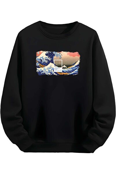 MAGORS The Great Wave off Kanagawa - Μαύρο φούτερ