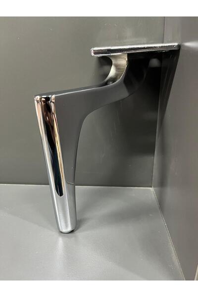 Emaks Κομψό μεταλλικό πόδι 25cm Χρώμιο Χρώμα Καρέκλα Καναπέ Ντουλάπα Πουφ Μοντέρνο Έπιπλο Πόδι Ασημί
