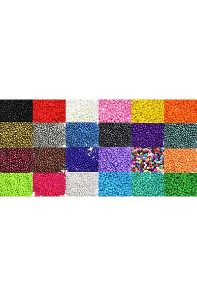 Hobimos 24 Colors 20 grams Total 480gr Sand Beads Jewelry Making DIY Set