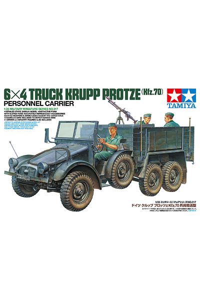 TAMIYA 1/35 German 6x4 Truck Krupp Protze Kfz.70 Plastic Military Vehicle Model Kit