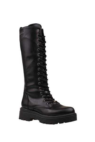Pierre Cardin Μαύρα γυναικεία μποτάκια με κορδόνια PC-52444