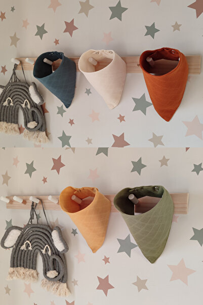 3Baby 5 Pieces 100% Organic Cotton Double Layer Muslin Baby Scarf & Drool Bib...