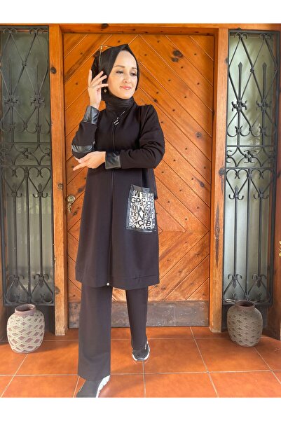 AYSUN AYDEMİR Σετ αθλητικής φόρμας Hijab με 2 κλωστές, δέρμα και λεπτομέρεια τσέπης για κομψότητα και άνεση