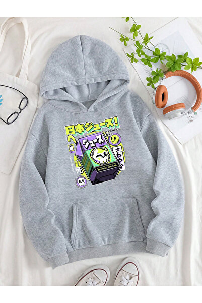 Adrift Unisex Oversize kroj Sa kapuljačom Kengur džep Harajuka Kod1 Štampano