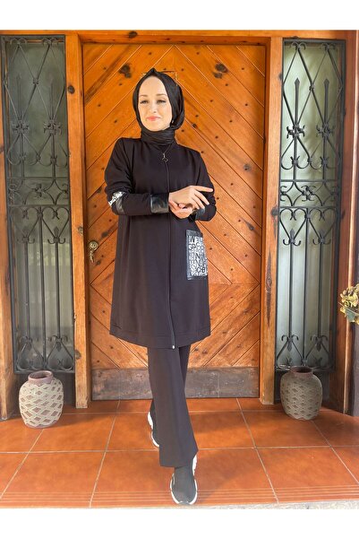 AYSUN AYDEMİR Σετ αθλητικής φόρμας Hijab με 2 κλωστές, δέρμα και λεπτομέρεια τσέπης για κομψότητα και άνεση