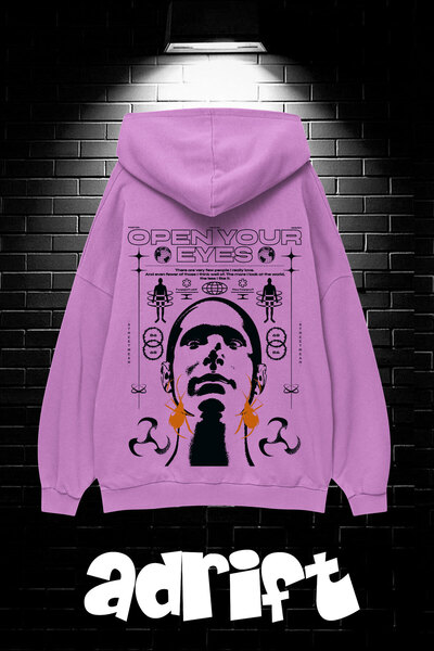 Yasolin Unisex Oversize kroj Sa kapuljačom Kengur džep Otvori svoju Štampano ...