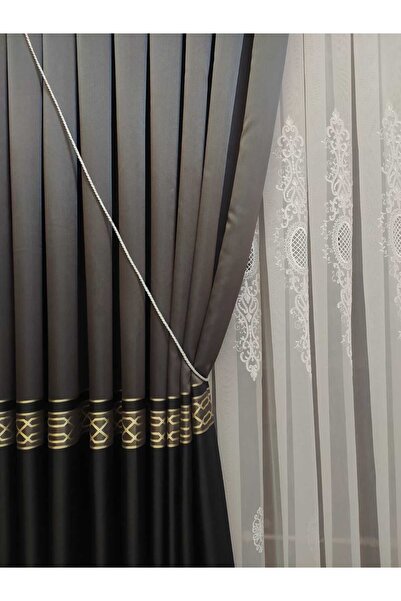 ÖzenEvim Kurvaze Perde Tül Fon Toplama Aparatı Halat Kordon Braçol Perde Süsü [1 Adet]