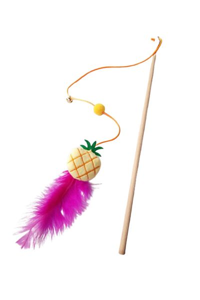 Be Cat Cat Fishing Rod with Plush Pineapple Toy and Bells, Furry